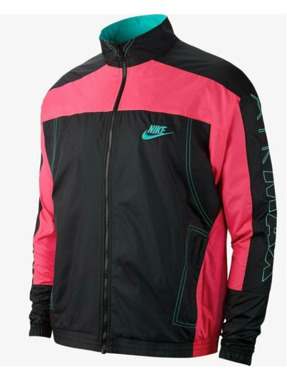 Nike x Atmos Men's Small Track Jacket Vintage Patchwork Black Pink CD6132-011
